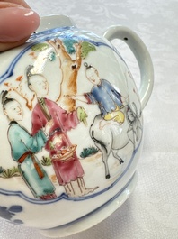Three Chinese famille rose teapots and covers, Yongzheng/Qianlong