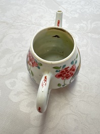Three Chinese famille rose teapots and covers, Yongzheng/Qianlong