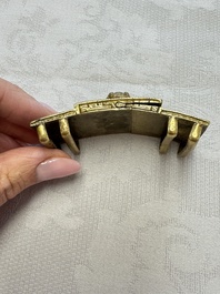 A Chinese gilt-bronze 'Dragon' belt buckle, 19th C.