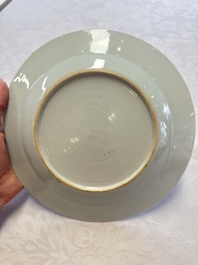 Seven Chinese famille rose plates with floral design, Qianlong