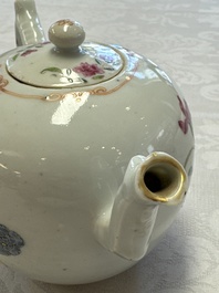 Three Chinese famille rose teapots and covers, Yongzheng/Qianlong