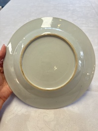 Seven Chinese famille rose plates with floral design, Qianlong