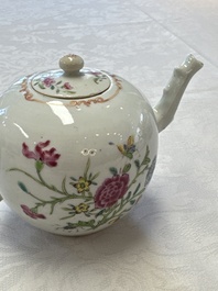 Three Chinese famille rose teapots and covers, Yongzheng/Qianlong