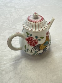 Three Chinese famille rose teapots and covers, Yongzheng/Qianlong