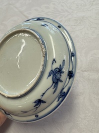 A Chinese blue and white 'Qilin' saucer dish and a 'Frog' saucer dish, Jiajing/Wanli