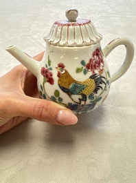 Three Chinese famille rose teapots and covers, Yongzheng/Qianlong
