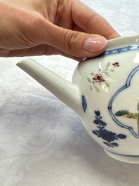 Three Chinese famille rose teapots and covers, Yongzheng/Qianlong