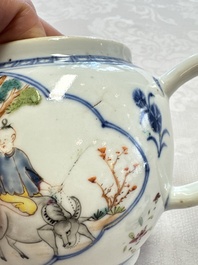 Three Chinese famille rose teapots and covers, Yongzheng/Qianlong
