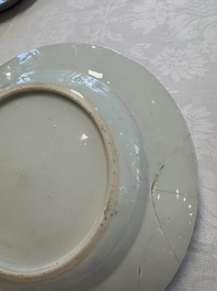 A pair of Chinese famille rose 'Peacock and Flowers' plates, Yongzheng
