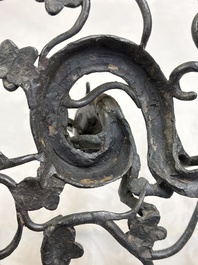 A large Chinese archaistic bronze 'Dragon' stand, Ming