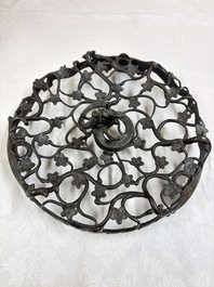 A large Chinese archaistic bronze 'Dragon' stand, Ming