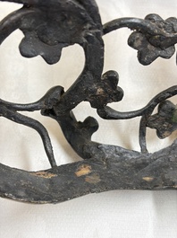A large Chinese archaistic bronze 'Dragon' stand, Ming