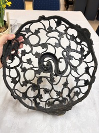 A large Chinese archaistic bronze 'Dragon' stand, Ming