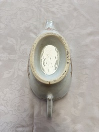 A Chinese armorial plate, a serving dish and a sauce boat with the arms of de Heere for the Dutch market, Qianlong, ca. 1735-1765