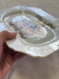 A Chinese armorial plate, a serving dish and a sauce boat with the arms of de Heere for the Dutch market, Qianlong, ca. 1735-1765