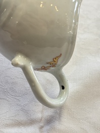 A Chinese armorial plate, a serving dish and a sauce boat with the arms of de Heere for the Dutch market, Qianlong, ca. 1735-1765