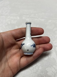 Five Chinese blue and white wares, three silver-mounted, Kangxi