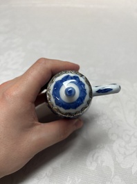 Five Chinese blue and white wares, three silver-mounted, Kangxi