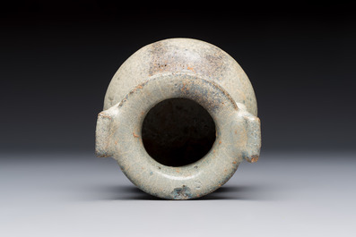 A Chinese junyao tripod censer with handles, Jin/Yuan