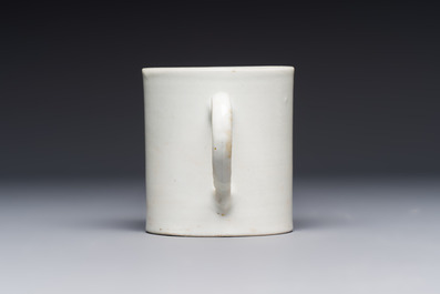 A rare Chinese 'Portrait' cup and saucer, Hervou&euml;t collection, 18/19th C.