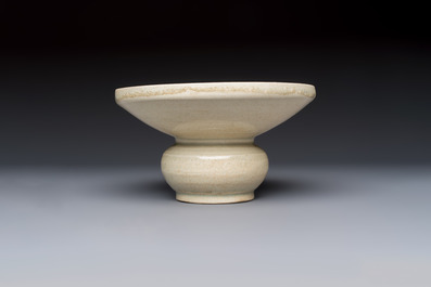 A Chinese bluish green-glazed spittoon, 'Zha Dou 渣斗', Five Dynasties