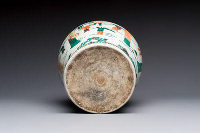 A Chinese famille verte 'Elegant Beauties and Playing Boys' vase, 19th C.