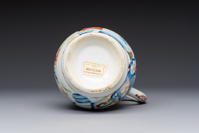 A Chinese export famille rose 'Xi Xiang Ji' jug and cover, Yongzheng/Qianlong
