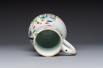 A Chinese export famille rose 'Xi Xiang Ji' jug and cover, Yongzheng/Qianlong