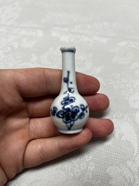 Five Chinese blue and white wares, three silver-mounted, Kangxi