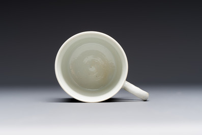 A rare Chinese 'Portrait' cup and saucer, Hervou&euml;t collection, 18/19th C.