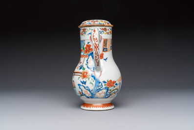 A Chinese export famille rose 'Xi Xiang Ji' jug and cover, Yongzheng/Qianlong