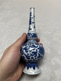 Five Chinese blue and white wares, three silver-mounted, Kangxi