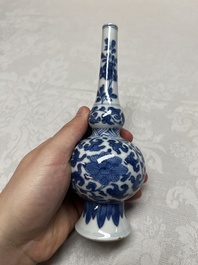 Five Chinese blue and white wares, three silver-mounted, Kangxi