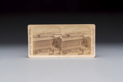 17 stereoview cards with views of China, depicting street scenes, architecture and daily life, 19/20th C.