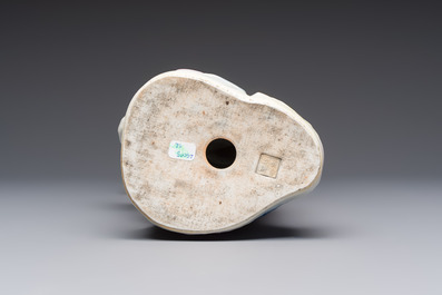 A Chinese famille rose group of Liu Hai and his three-legged toad, Wei Hongtai Zao 魏洪泰造 mark, Republic