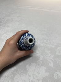 Five Chinese blue and white wares, three silver-mounted, Kangxi