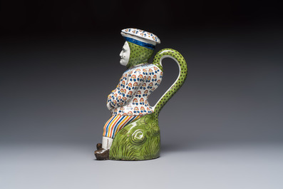 A polychrome French faience 'Jacquot' table fountain, Desvres, ca. 1900