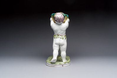 A French polychrome faience group with two Bacchus figures, Geo Martel, D&egrave;svres, early 20th C.
