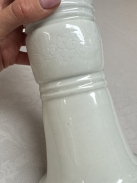 A Chinese Dehua blanc de chine 'Gu' vase, 19th C.