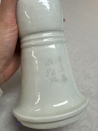 A Chinese Dehua blanc de chine 'Gu' vase, 19th C.