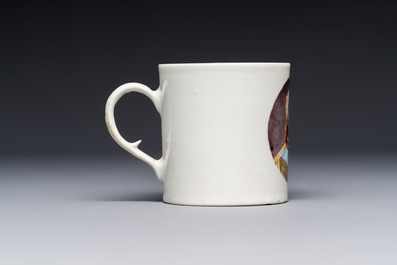 A rare Chinese 'Portrait' cup and saucer, Hervou&euml;t collection, 18/19th C.