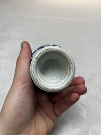 Five Chinese blue and white wares, three silver-mounted, Kangxi