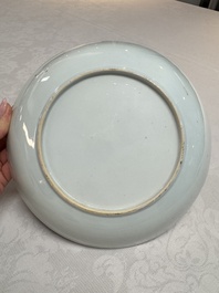A Chinese famille rose 'Peonies' plate, Yongzheng/Qianlong