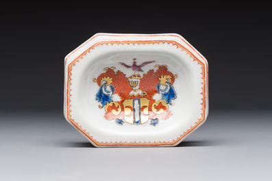 A Chinese armorial salt with the arms of Valckenier of Amsterdam for the Dutch market, Qianlong, ca. 1735&ndash;40