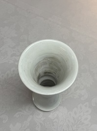 A Chinese Dehua blanc de chine 'Gu' vase, 19th C.