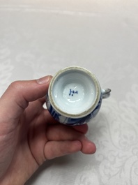 Five Chinese blue and white wares, three silver-mounted, Kangxi