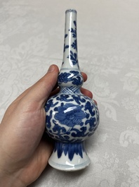Five Chinese blue and white wares, three silver-mounted, Kangxi