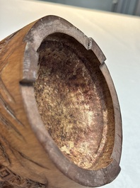 Two Chinese carved bamboo brushpots, 19/20th C.