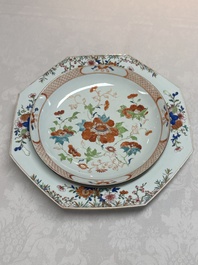 Two Chinese famille rose dishes with floral design, Yongzheng/Qianlong