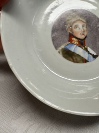 A rare Chinese 'Portrait' cup and saucer, Hervou&euml;t collection, 18/19th C.